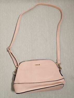 ELIM & PAUL Pink Synthetic Leather Dome Crossbody Bag Purse